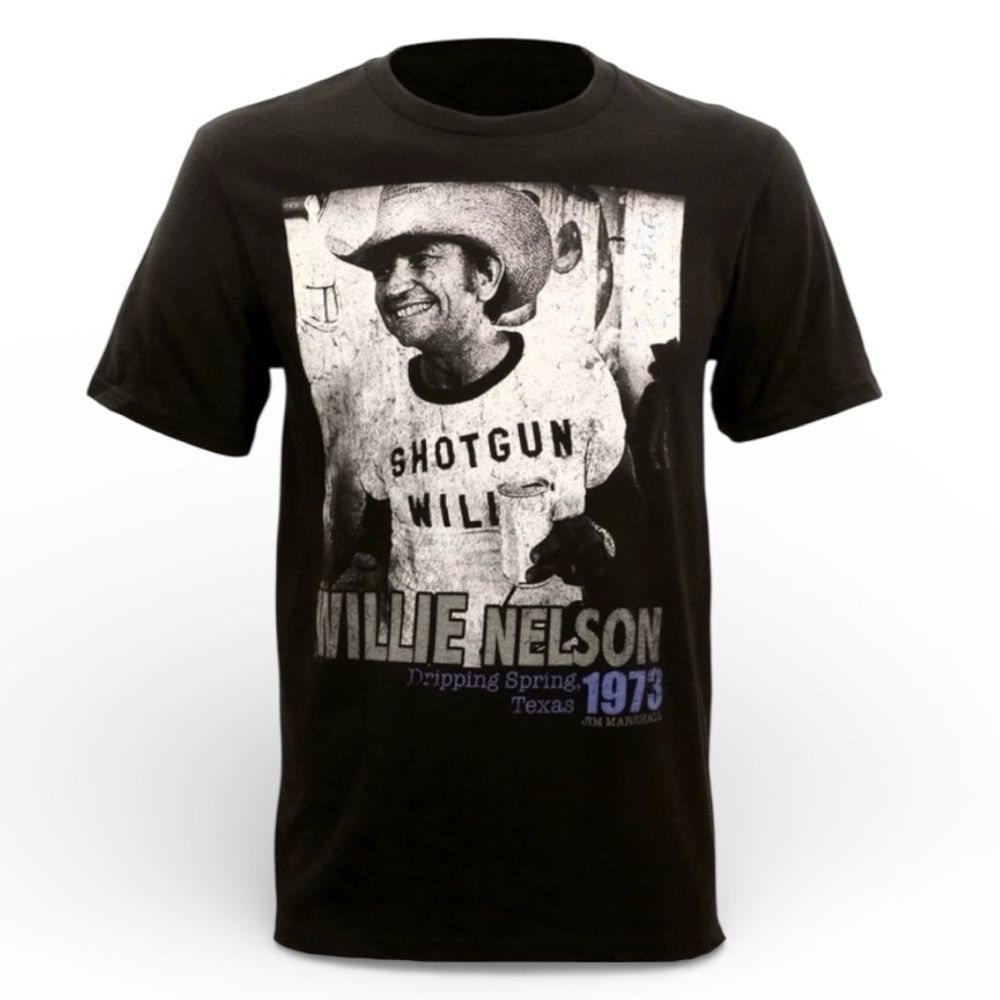 Willie Nelson Shotgun Willie Tee Jim Marshall Clothing Black Small NWT